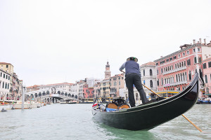 Venice - April 04: Gondoliero sailing in Venice, April 23, 2012, Venice, Italy. Grand Channel located in Venice - city on Italian islands and is famous for its gondola drivers coordinated by Guild